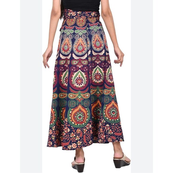 Unbranded Maxi Wrap Skirt Printed Tribal Ethnic Indian Pattern One Size Cotton - Picture 3 of 16
